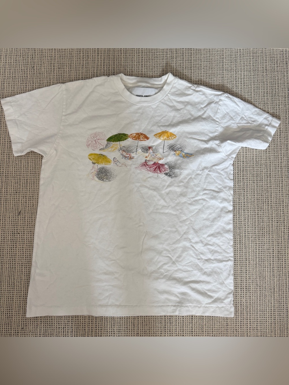 General Admission Russ Pope White Beach T-Shirt Sz M